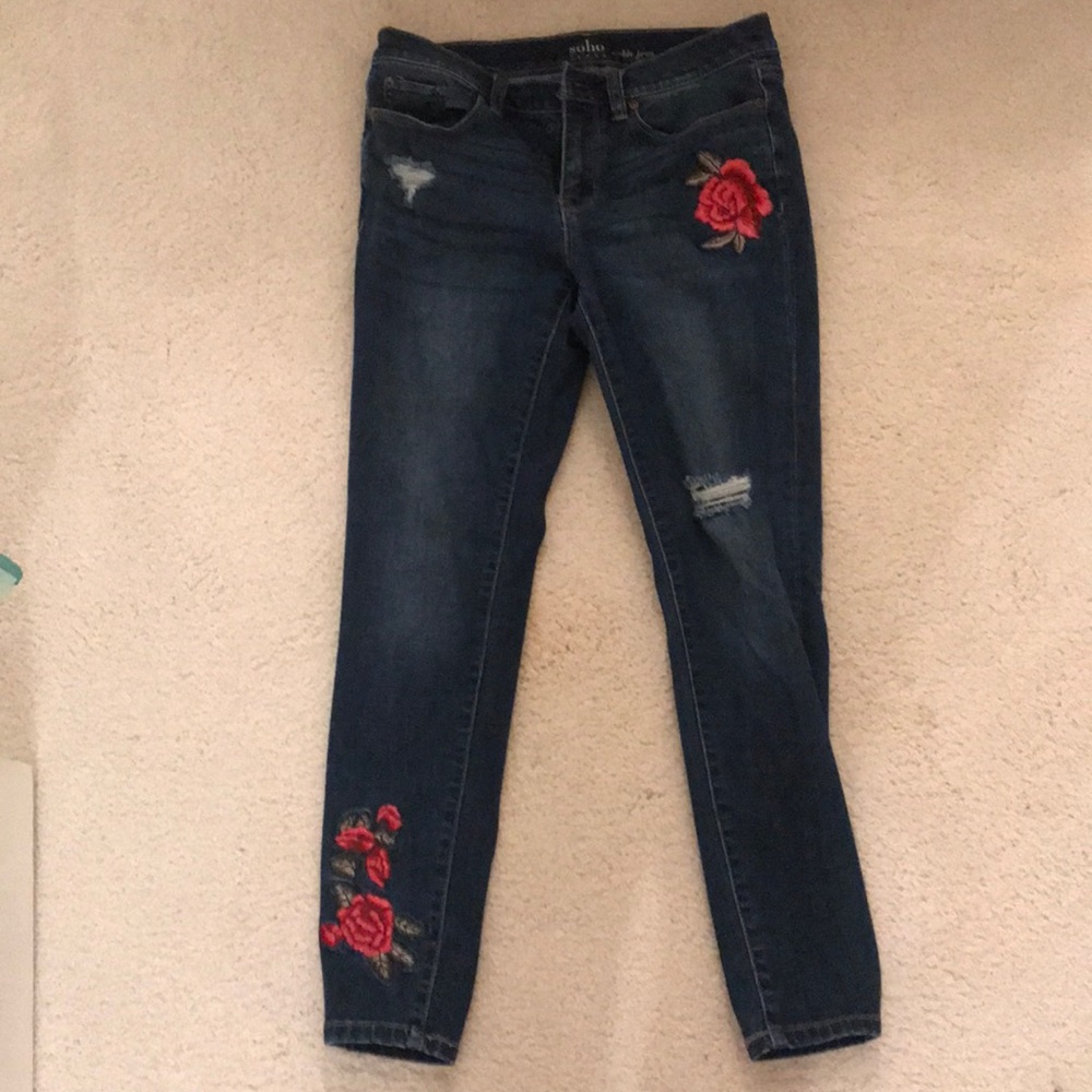 New York & Company Floral Jeans Size 6